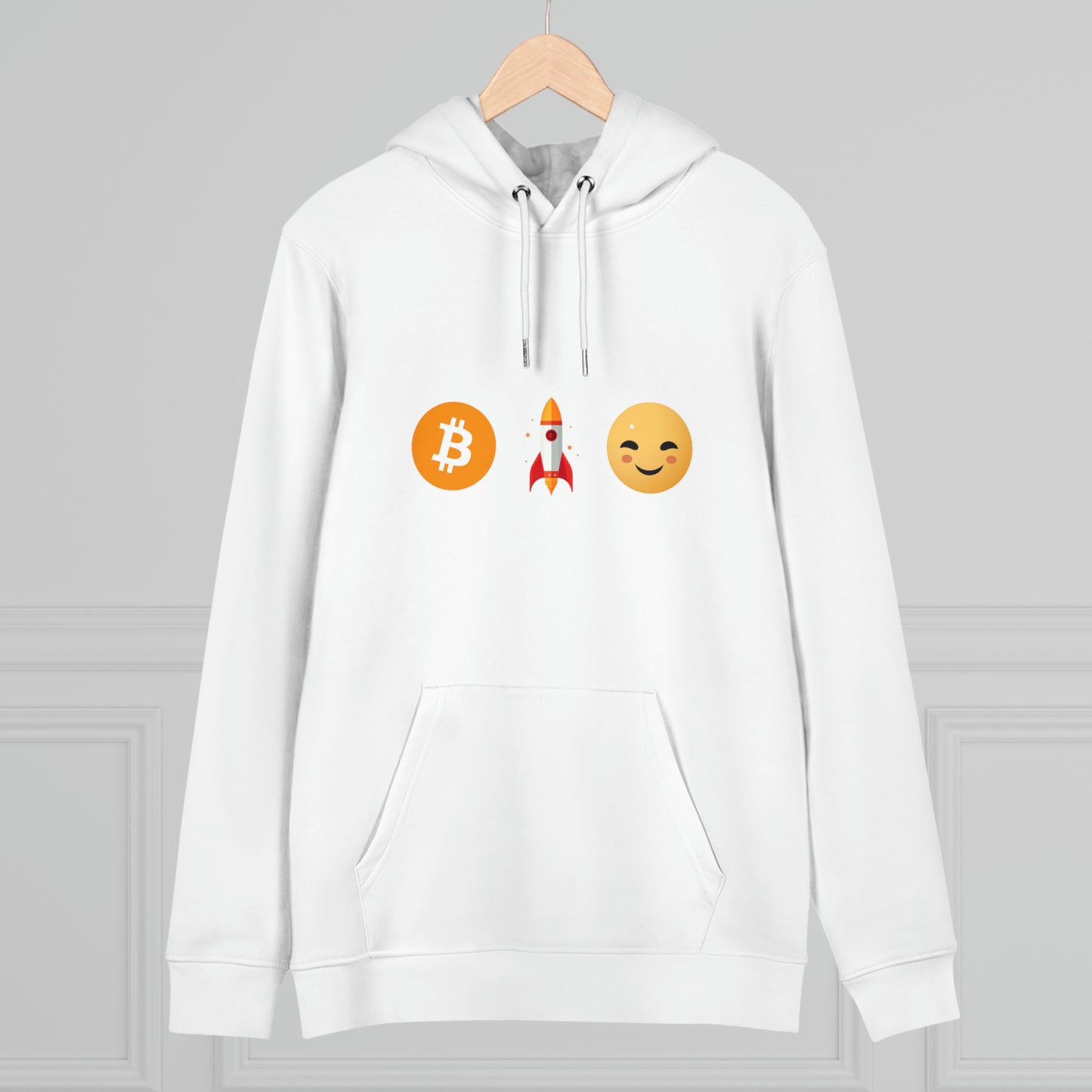 LEVOTON "TO THE MOON!" emoji unisex CRUISER hoodie with back LOGO