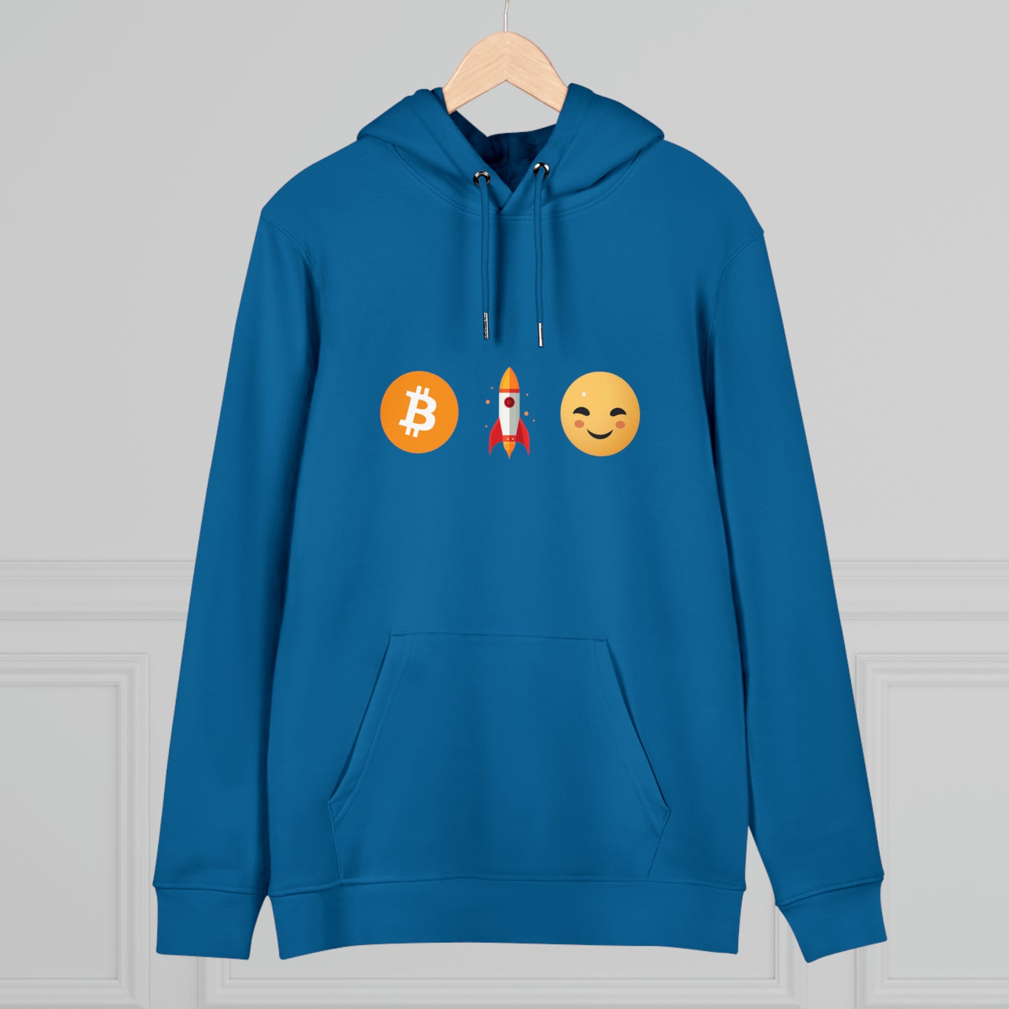 LEVOTON "TO THE MOON!" emoji unisex CRUISER hoodie with back LOGO