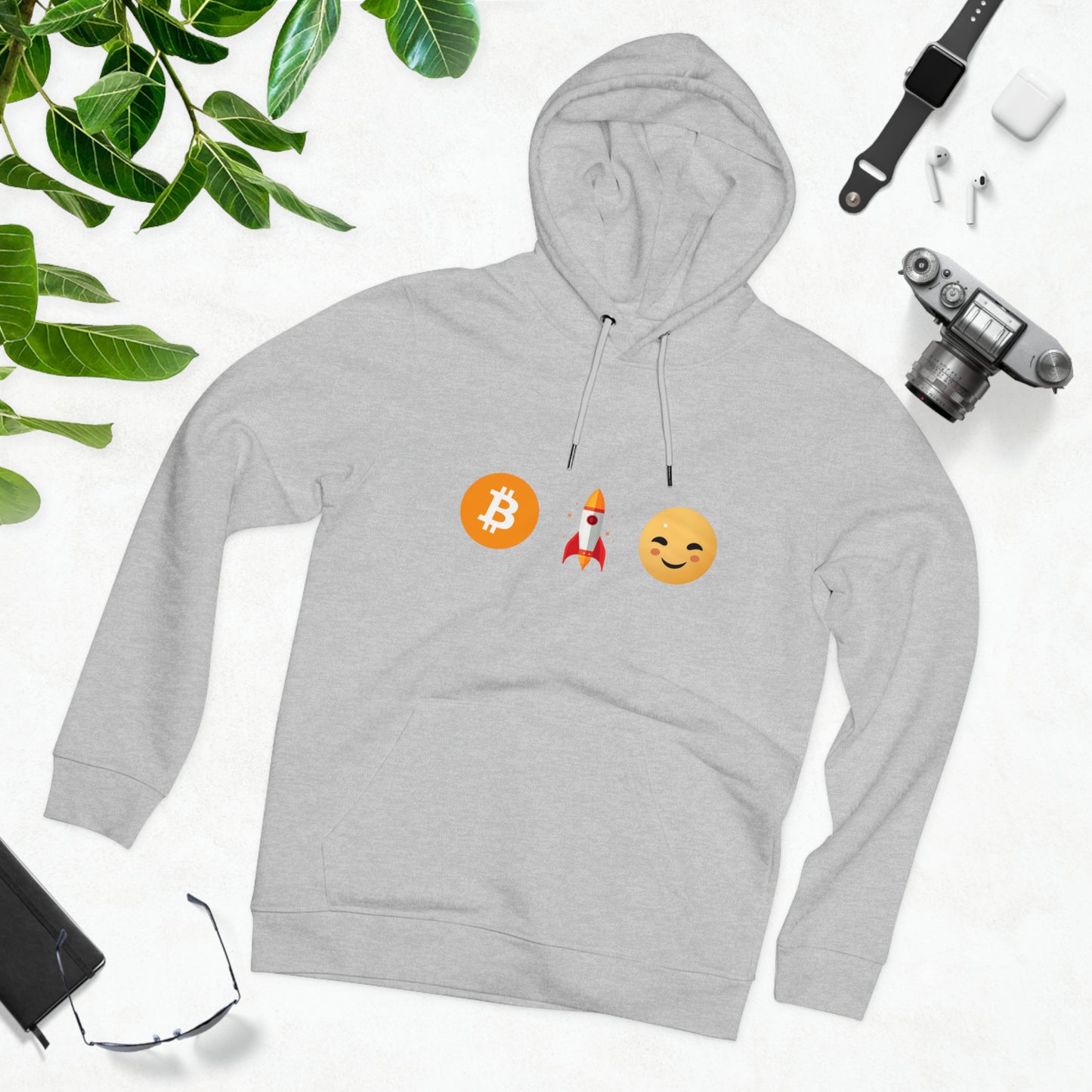 LEVOTON "TO THE MOON!" emoji unisex CRUISER hoodie with back LOGO