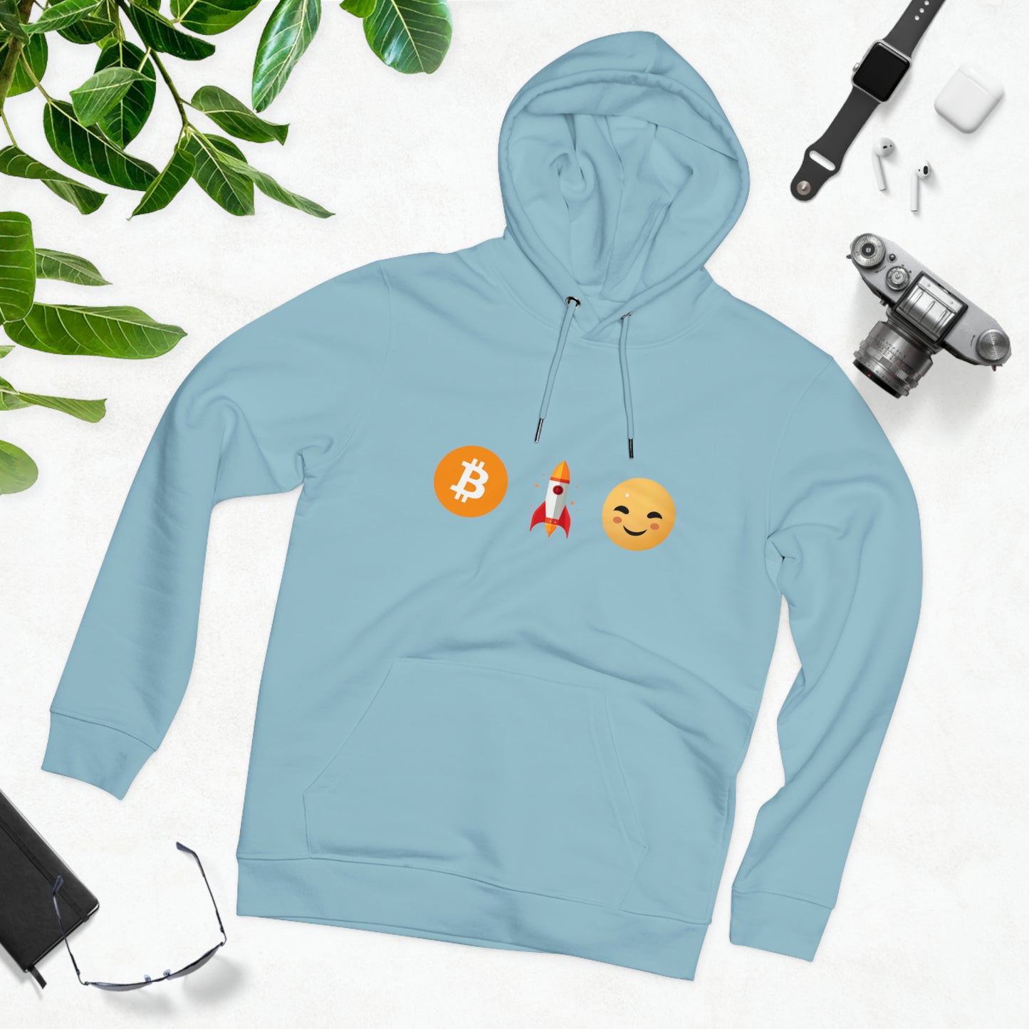 LEVOTON "TO THE MOON!" emoji unisex CRUISER hoodie with back LOGO