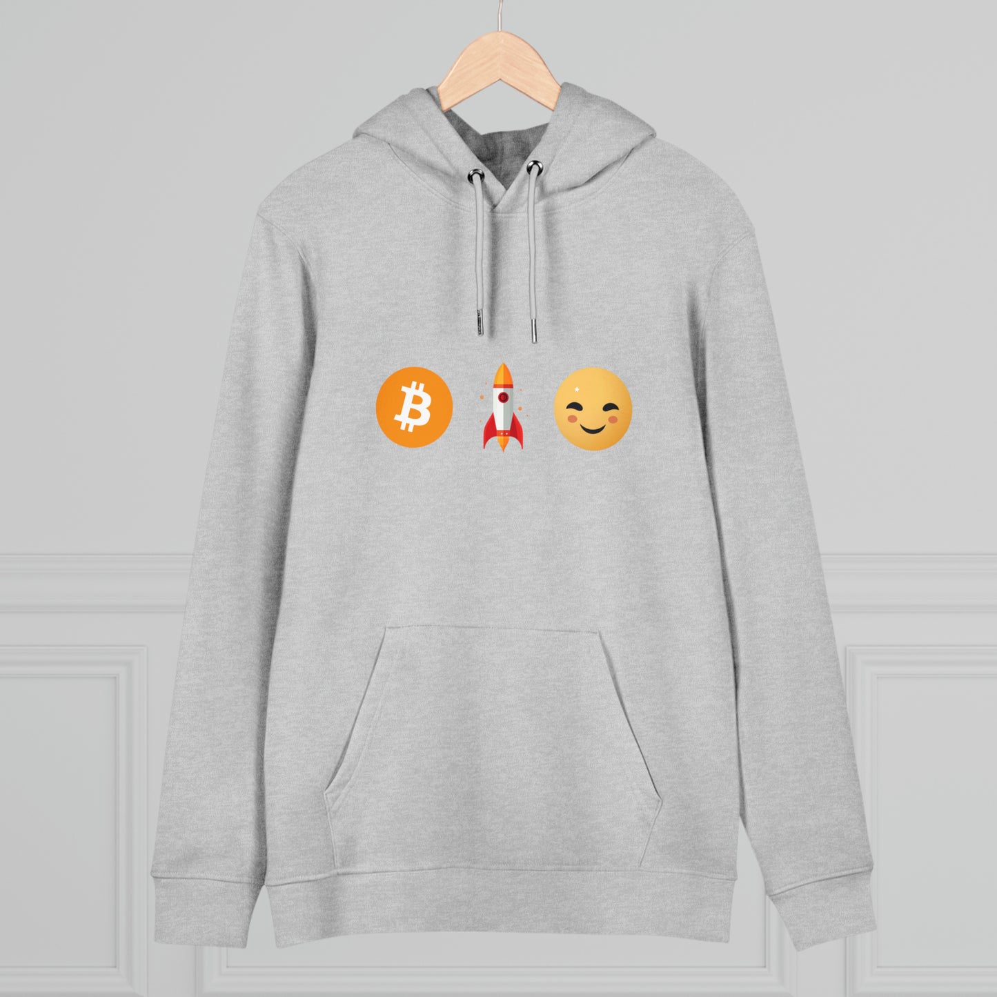 LEVOTON "TO THE MOON!" emoji unisex CRUISER hoodie with back LOGO