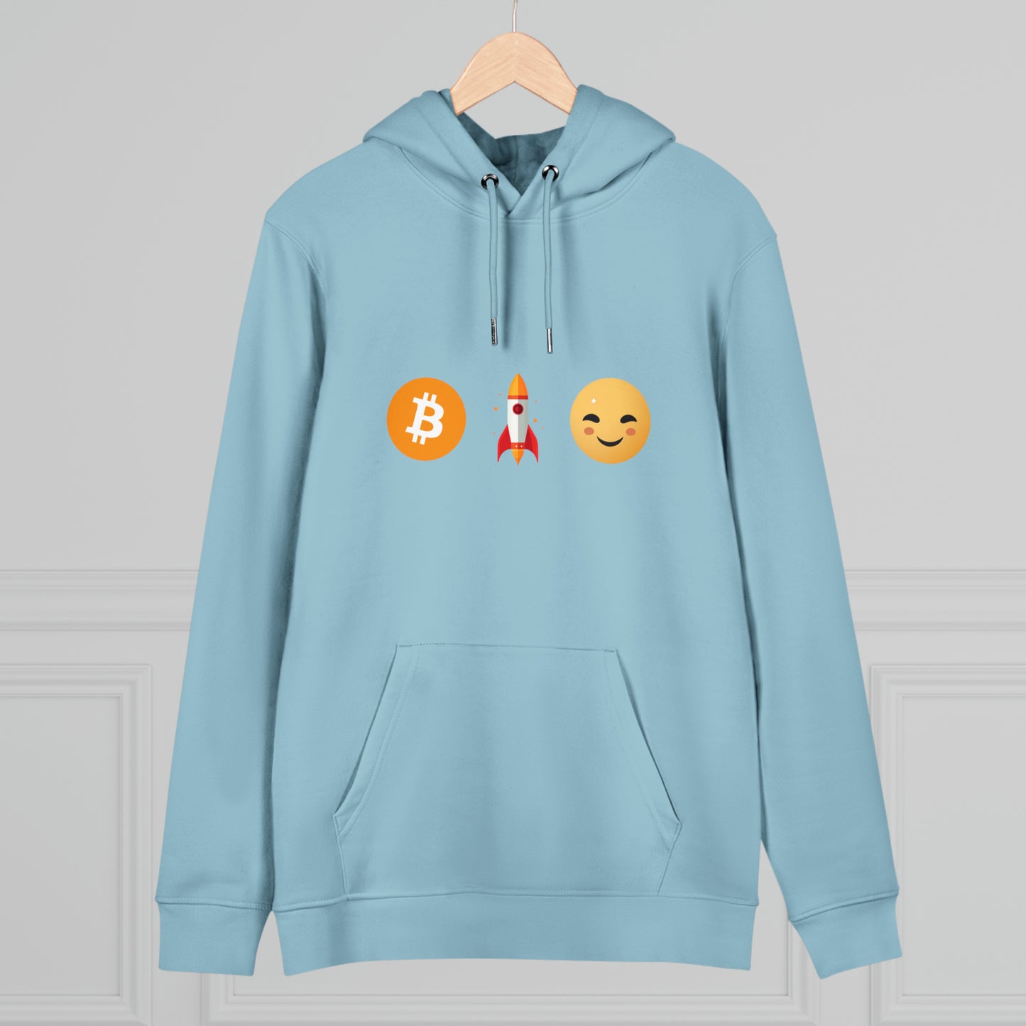 LEVOTON "TO THE MOON!" emoji unisex CRUISER hoodie with back LOGO