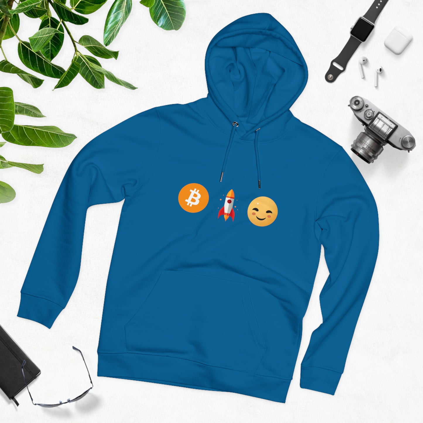 LEVOTON "TO THE MOON!" emoji unisex CRUISER hoodie with back LOGO