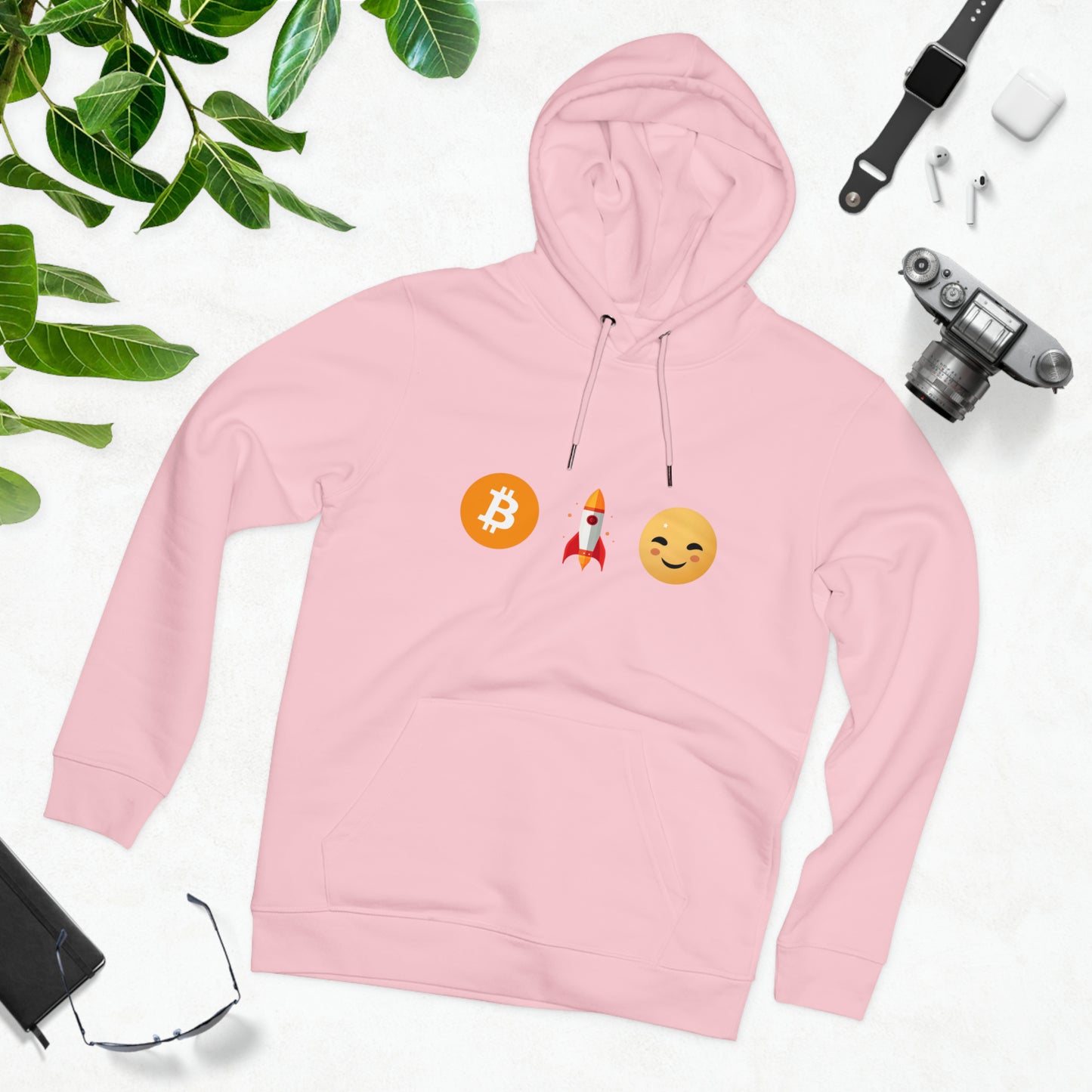 LEVOTON "TO THE MOON!" emoji unisex CRUISER hoodie with back LOGO