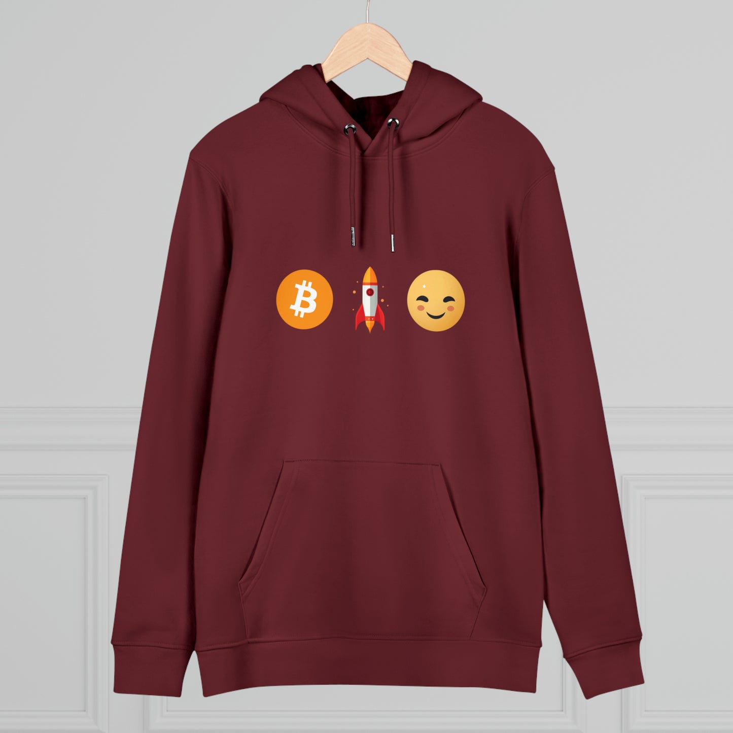 LEVOTON "TO THE MOON!" emoji unisex CRUISER hoodie with back LOGO